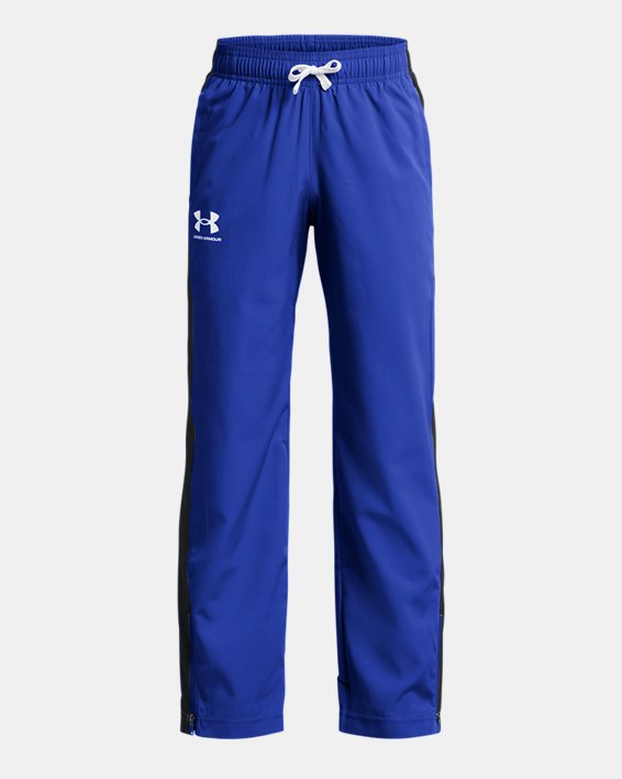 Boys' UA Woven Track Pants, Blue, pdpMainDesktop image number 0